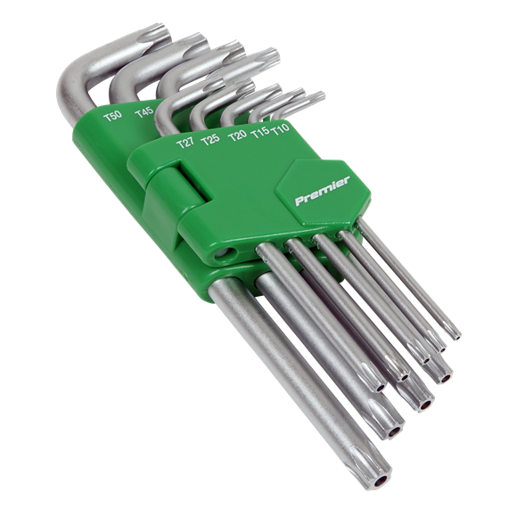 Sealey AK7162 Security TRX-Star* Key Set 9pc Long T10H - T50H with storage clip