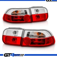 For 1992-1995 Honda Civic EG Sedan EJ Coupe Altezza Red Brake Tail Light + Bulbs