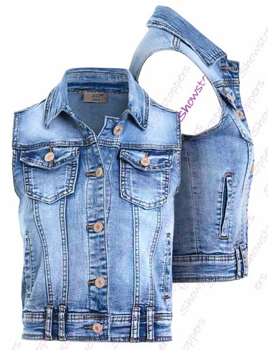 Womens Denim Gilet Jacket Ladies 