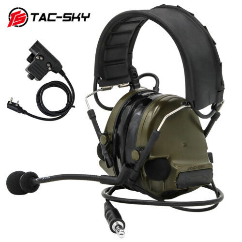 TS TAC-SKY COMTAC III Tactical Headse abnehmbares Stirnband & K 2 Pin Stecker Ptt - Bild 1 von 19