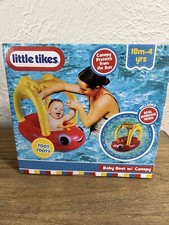 NEW Little Tikes Baby Boat Canopy w/Horn 18m-4yrs Water Pool Float- Red Car