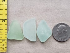 GENUINE BEACH SEA GLASS SURF TUMBLED SEAFOAM LIGHT GREEN FOAM OCEAN PENDANTS H02