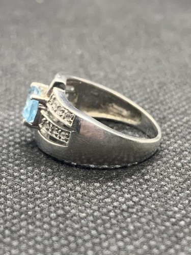 Vintage Ring silver 925 Topaz Natural stone Stamp Jewelry Rare Women Fashion - Picture 6 of 9