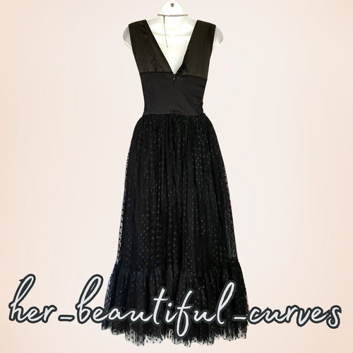 QUIZ POLKA DOTS PATTERN FIT & FLARE VINTAGE STYLE OCCASION PARTY DRESS SIZE 18 - Picture 7 of 7
