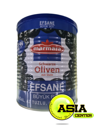 Marmara Große Schwarze Oliven mit Stein 800g