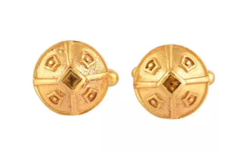Citrine 14K Gold Plated Cufflinks