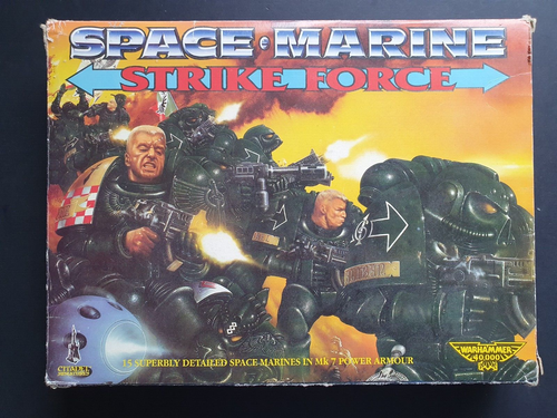 CLASSIC SPACE MARINE STRIKE FORCE Z DUŻĄ ILOŚCIĄ DODATKÓW 1990 W PUDEŁKU Z - Zdjęcie 1 z 21