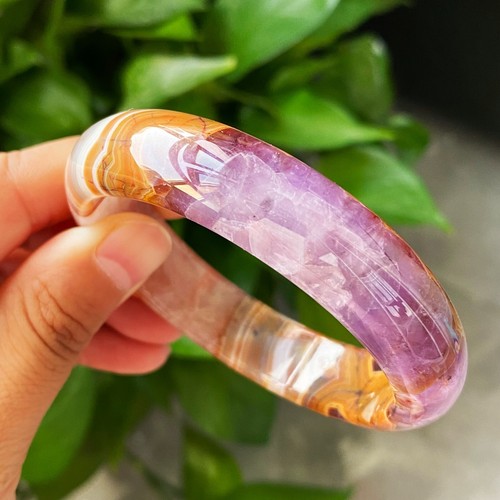 Natürlicher Amethyst Achat Auge Kristall Edelstein Armreif Innendurchmesser 59 mm C7 - Bild 4 von 14