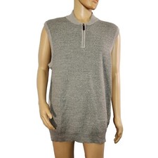 Roundtree  Yorke Men's Vest 1/4 Quarter Zip Brown Sweater Tall XLT NWT 13 