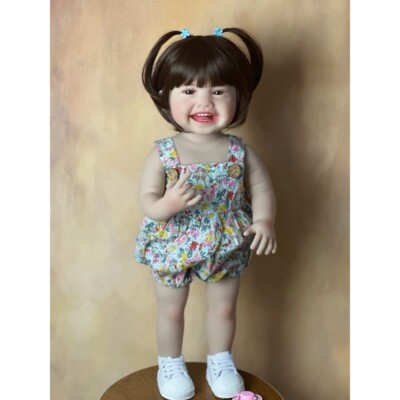 55 CM Sweet Smile Reborn Baby Girl Mila Full Vinyl Body Doll Princess Toddler