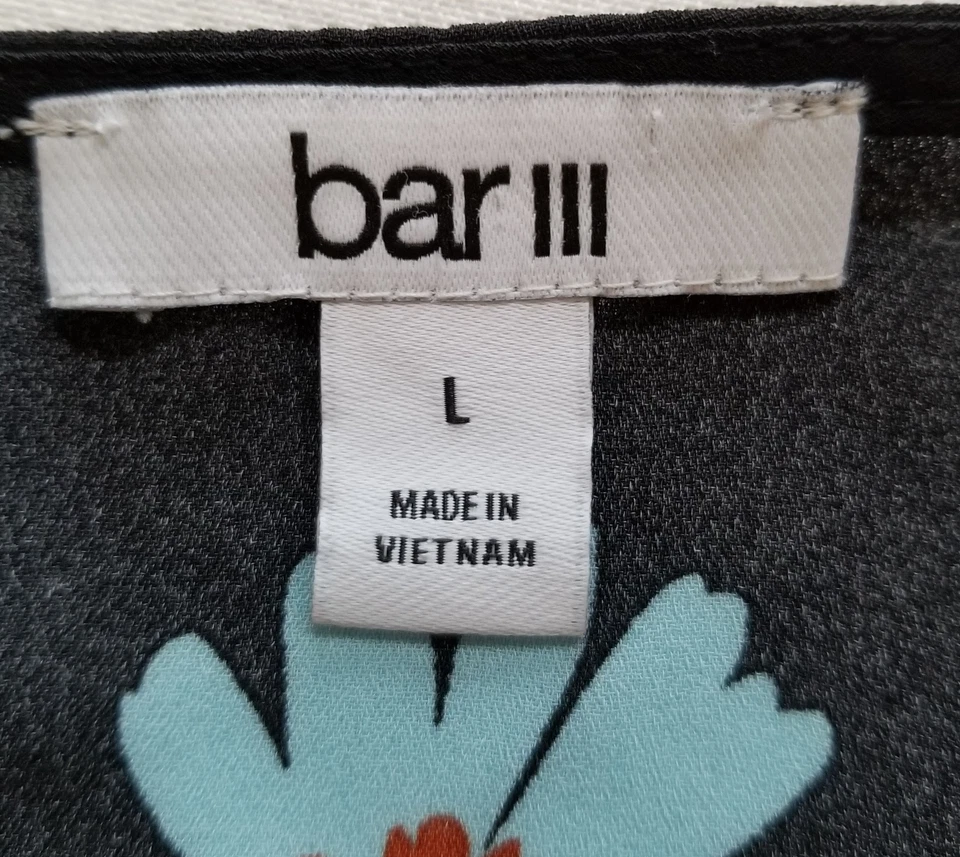 Blusa Bar III Feminina Grande L Floral Manga Longa Decote V Popover Primavera Top - Imagem 4 de 4