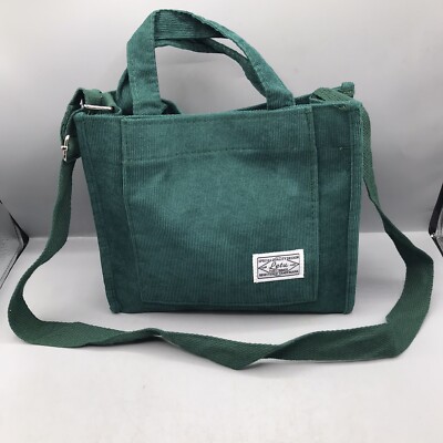 LETU Green corduroy Tote Bag Adjustable Shoulder Strap Carry Strap Bag