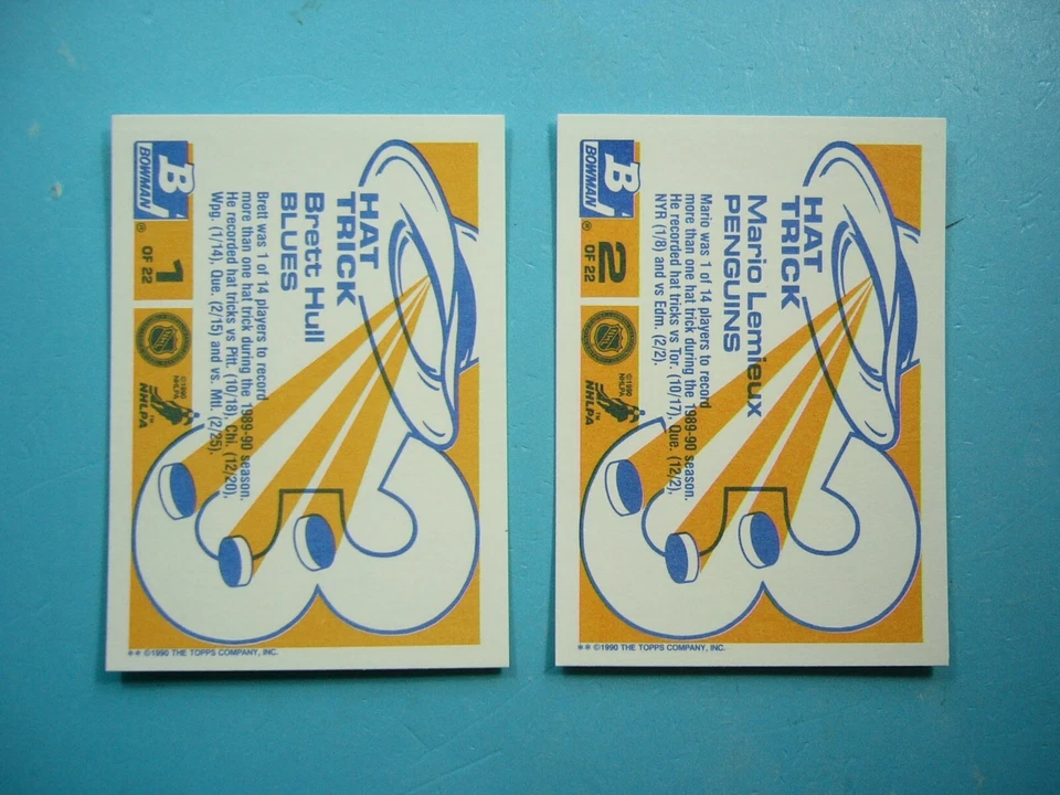 JUEGO 22 TARJETAS DE HOCKEY BOWMAN TIFFANY NHL 1990/91 INSERTADAS CASI NUEVAS AFILADAS!! MARIO LEMIEUX Foto 4 de 4