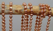 5 Feet Solid COPPER BALL CHAIN Faceted Bead 3.2mm #6 ~Made in USA +10 connectors