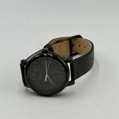 Timex Crystal Opulence Watch Women Black Leather Band New 