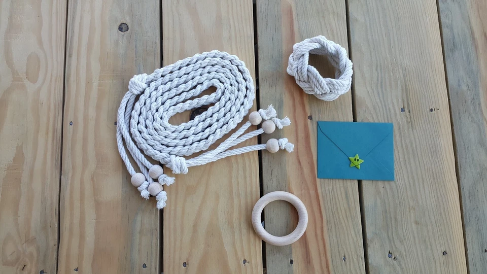 Cinturón Cuerda Con Cuentas - Pulsera, Hecho a Mano Trenzado Vintage Mujer Cintura Diseñador Faja Foto 4 de 4