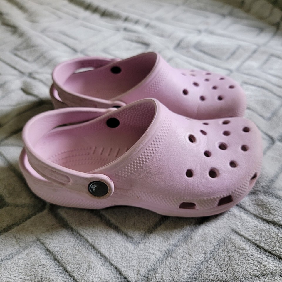 Crocs Kids Light Pink Slip On Clogs Size 2 eBay