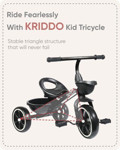 NEW Kids Tricycles Toddler Kids Trike for 2.5 BLACKC - Picture 5 of 6
