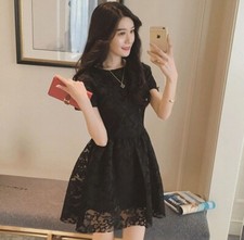 YesStyle Rocho Lace Short Sleeve A-Line Dress - Size L