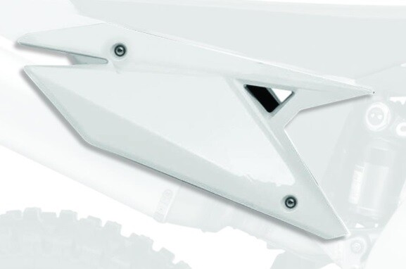 Plaques laterales Polisport blanches pour motocross Suzuki RM-Z 450