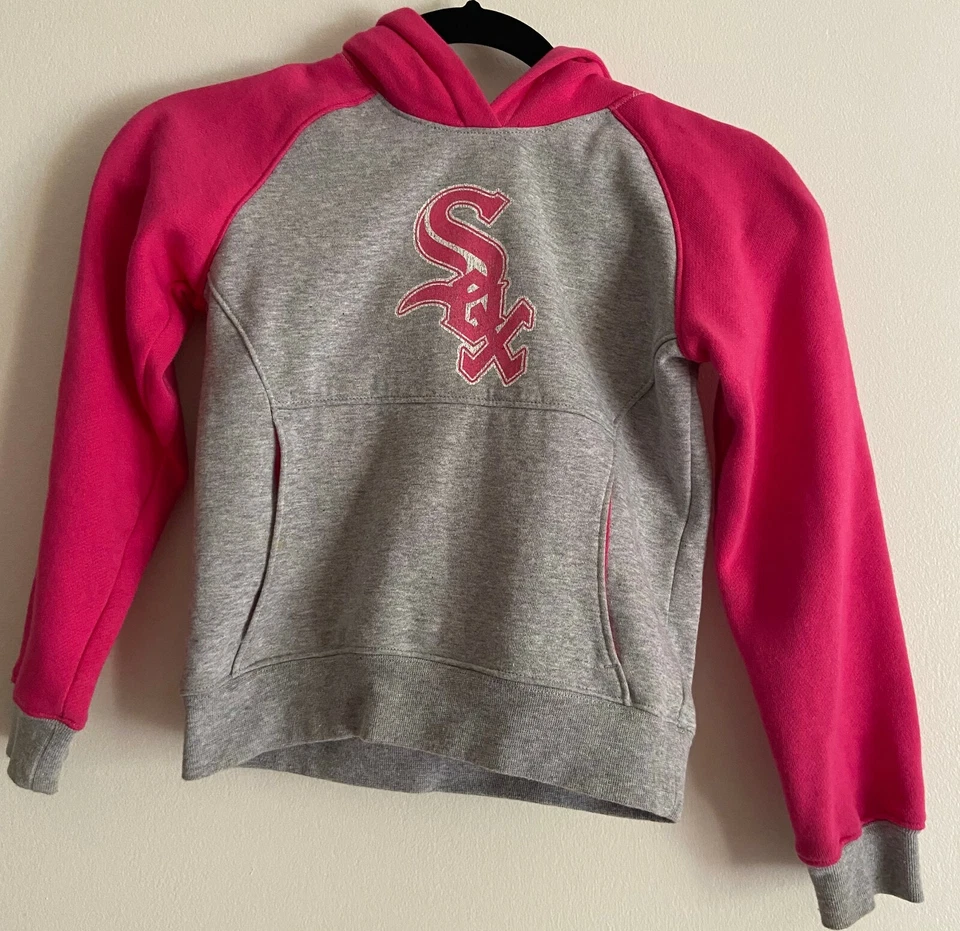 Sudadera Chicago White Sox Niñas Rosa y Gris Talla 7- Majestuosa *Ligeramente Usada* Foto 2 de 4