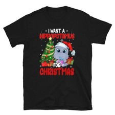 I want a Hippo for Christmas Funny Cute Silly Pajama Shirt Gift T-Shirt