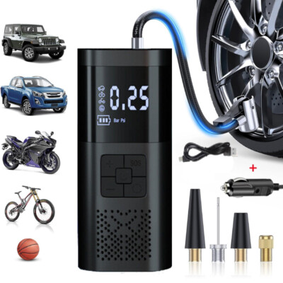 Portable Car Tyre Pump Air Pump For Car Tire Inflator Cordless USB Rechargeable