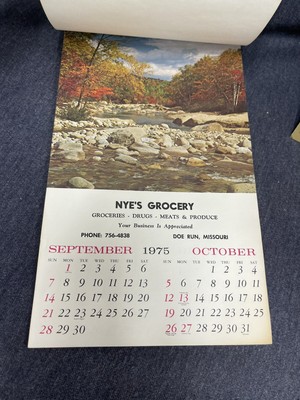 Vintage 1975 Nyes Grocery Store Doe Run Missouri Wall Advertising Calendar  | eBay
