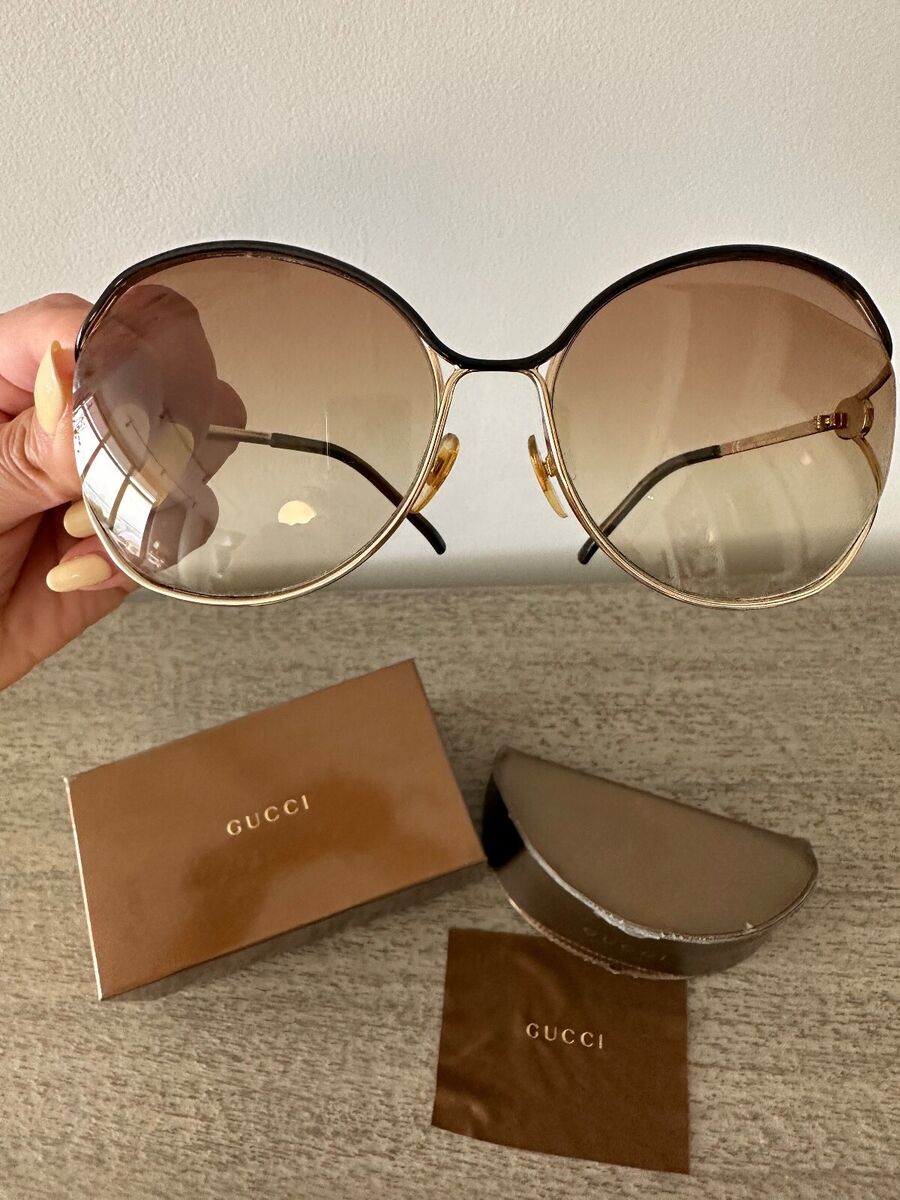Gucci GG2846/S Women's Oversized YD3DL Gold Metal Italy 63 Gucci GG2846/S Women's Oversized YD3DL Gold Metal Italy 63