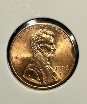 Rare 1996 D Lincoln Memorial Penny With Concentric Lathe Lines