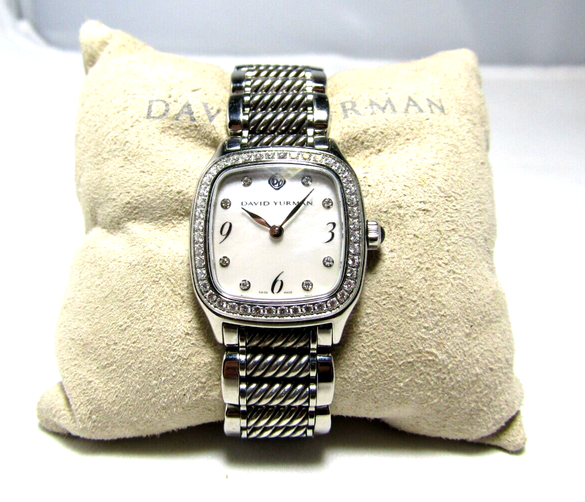 David Yurman 25mm Stainless/Sterling Diamond Watch David Yurman Stainless Steel Sterling Silver Diamond Mother  main image 4