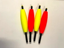 4pk. Slip Bobbers, 2.50 inch Size, Cigar Float, 4" Hard Stems, Panfish Crappie.