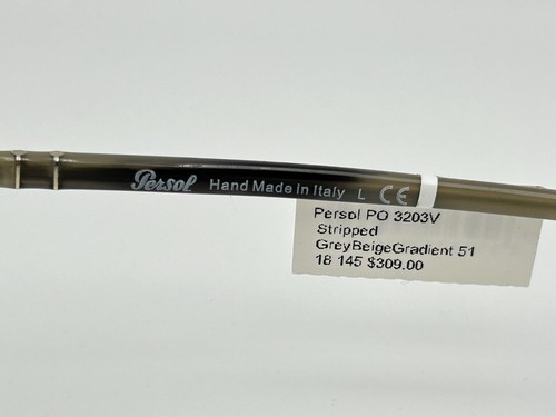 PERSOL Eyeglasses 3203 V 1065 Striped Grey Beige 51-18-145 Square New - Picture 5 of 5