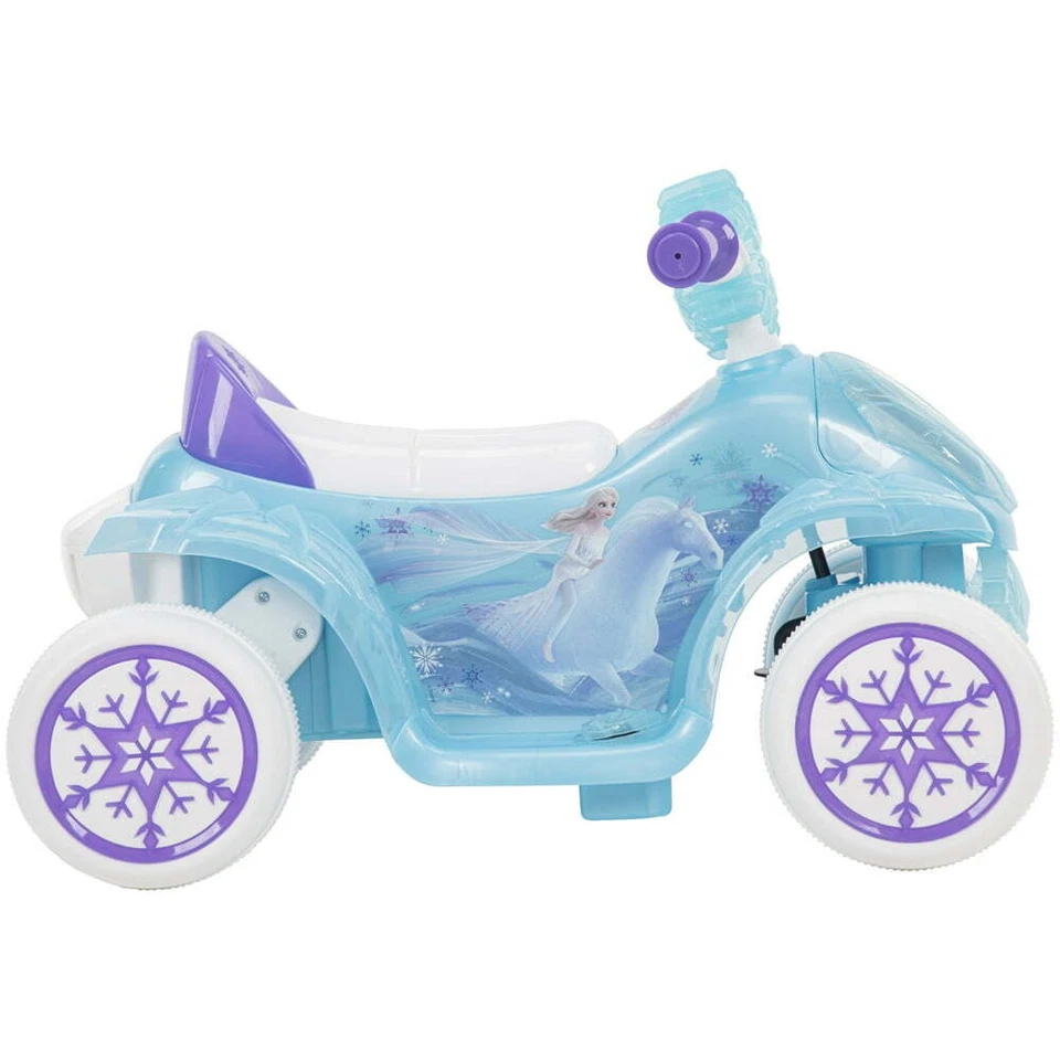 Vehículo eléctrico Huffy Disney Frozen para hacer burbujas de 4 ruedas para niños pequeños cuádruple Foto 3 de 4
