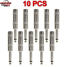 10Pcs 6.35mm 1/4" Mono TS Male Plug Solder Audio Video Speaker Connector US Ship