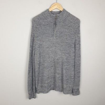 Mantaray Pullover Herren Large grau Stehkragen meliert Strick Fischer Heritage rustikal