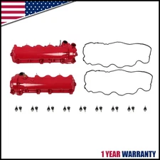 2X Red Valve Cover Set for 2005-10 Ford Mustang 2005-2014 Expedition 5.4L