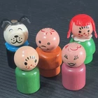Vintage Fisher Price Little People WOOD Lot Of 5 Figures Kids Toy Red Hair Dog