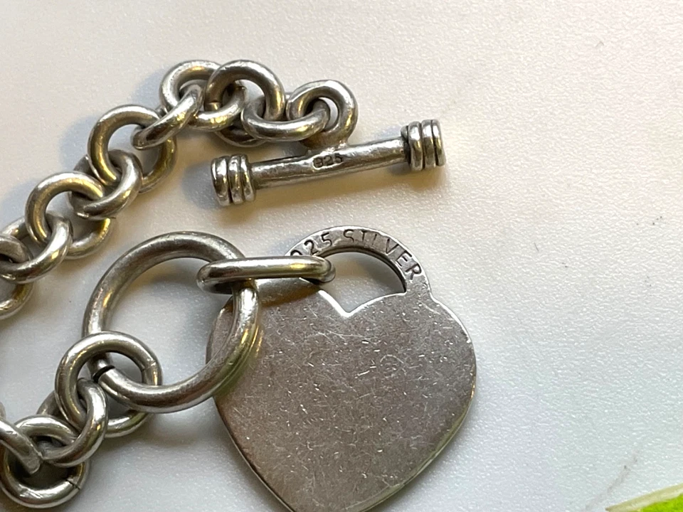 Collar Gargantilla Sterling Corazón Palanca 16.5" Rolo 925 Cadena 32 Gramos Foto 3 de 4