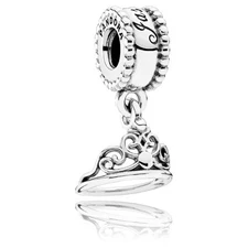 PANDORA  Sterling Silver Jasmine's Tiara Disney Aladdin Princess Dangle 791792