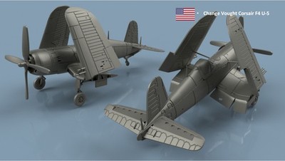 L'Arsenal Models 1/700 VOUGHT F4U-5 CORSAIR FOLDED WINGS (5) 3D Printed Set