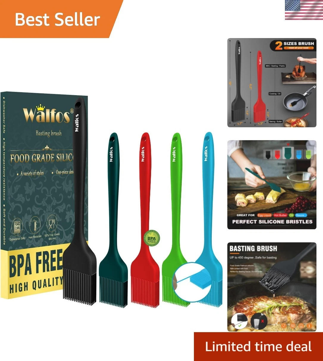 Silicone Basting Brush Set, 5 Pieces Heat Resistant Pastry Brush, Perfect for...
Opens in a new wind