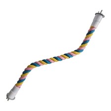 Parrot Rope Perch Bird Perch Stand Rotate Cotton Pink Yellow