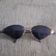 Tura MOD.998 Silver Metal Sunglasses Black Lenses 125 mm Unique Design