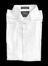 New Men's White Tuxedo Shirt Pleated Front Wing Collar Size XL 17-17.5 36/37