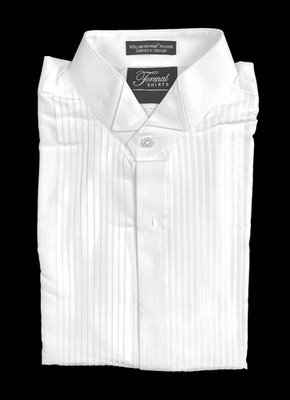 New Men's White Tuxedo Shirt Pleated Front Wing Collar Big & Tall 6XL 38/39