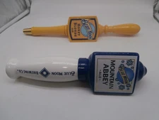 2 Blue Moon Beer Tap Handle , Rare Honey Blonde Ale, Mountain Abbey Ale