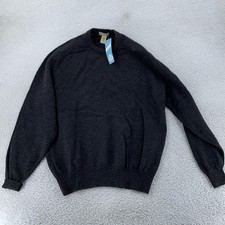 Vtg L.L. Bean Sweater Mens XL Gray Pure Wool Lambswool L/S Crewneck Pullover