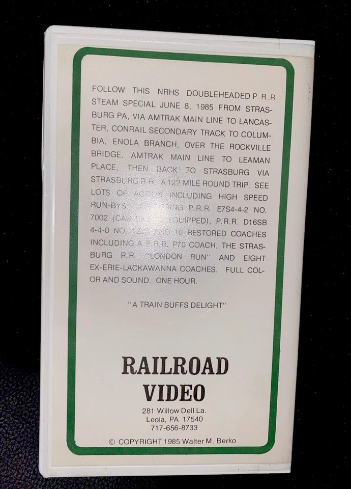 Rare 1985 P.R.R. Doubleheaded Steam VHS - Railroad Video HTF OOP Rare Few Copies - Image 2 of 4