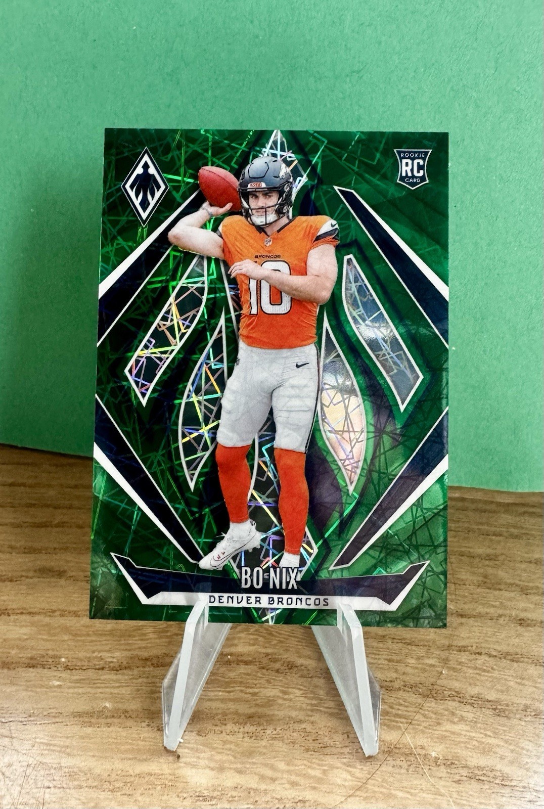 🤠2024 Panini Phoenix - Rookies Bo Nix #159 Green Lazer /50 (RC) Rookie Broncos